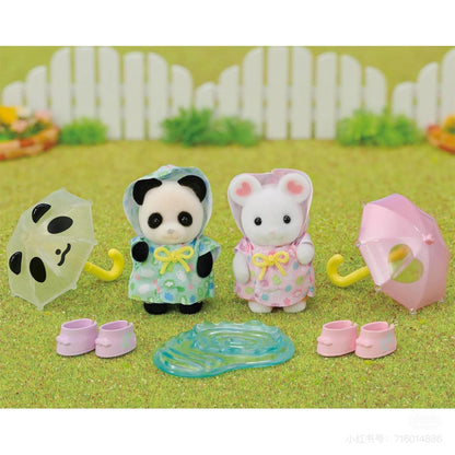 SylvanianFamilies森贝儿家族｜Rainy Day Friends幼儿园伙伴雨天套组/玩具/过家家5748