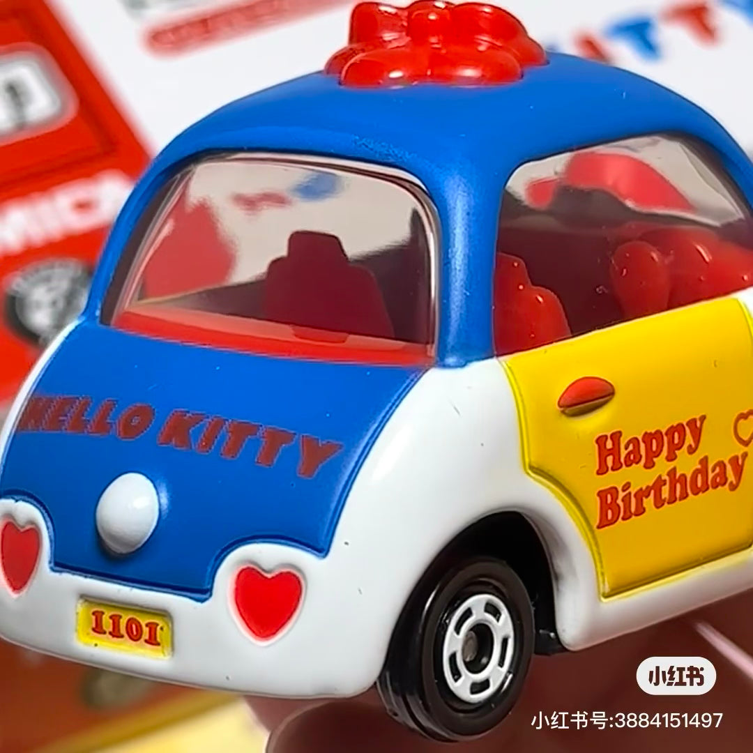 Tomica｜Dream Tomica Happy Birthday Hello Kitty 40th anniversary Car｜W80×H40×D40mm approx.