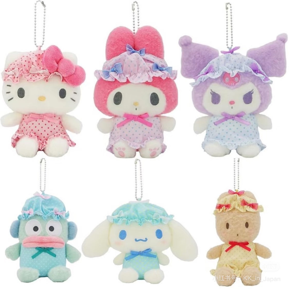 Sanrio｜Nightcap Ribbon Mascot Holder /Plush Keychain｜105×140×75mm approx.