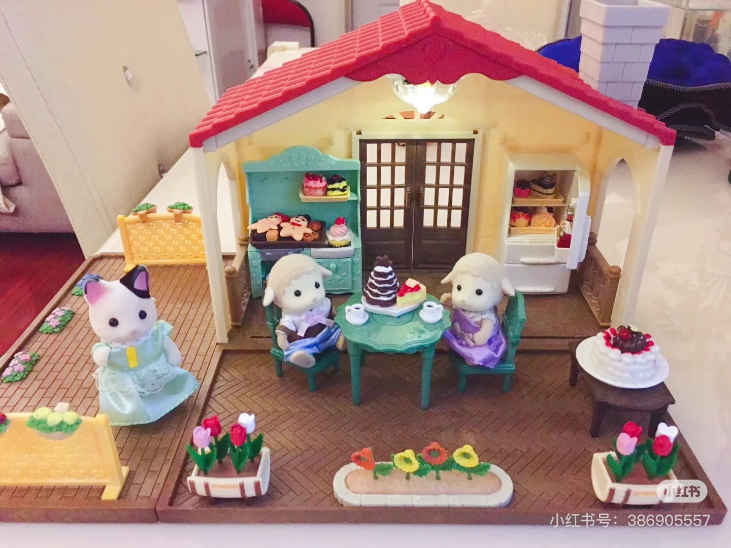 SylvanianFamilies森贝儿家族｜Tuxedo Cat Family黑耳猫一家四口套组/玩具/过家家5181