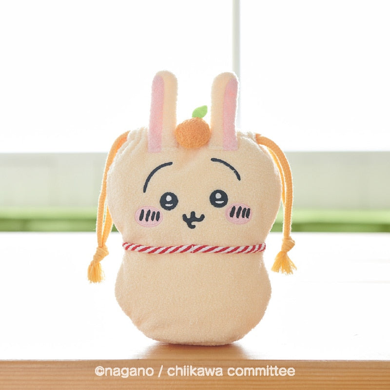 Chiikawa 吉伊卡哇｜镜饼限定角色大头巾着/束口袋｜約W160×H160×D10ｍｍ