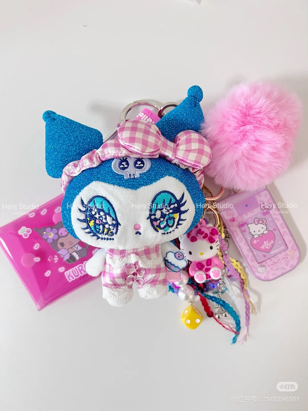 【limit 1】Sanrio三丽鸥｜Mascot Keychain插画家联名毛绒玩偶挂件/包挂｜约15 x 13 cm
