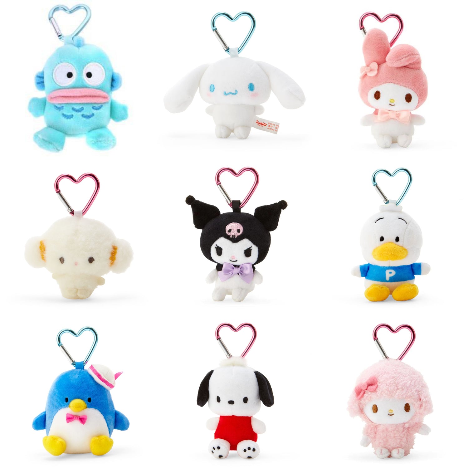 Sanrio｜Plush Mascot Holder with Heart Carabine /Plush Keychainr｜6×4×10cm approx.