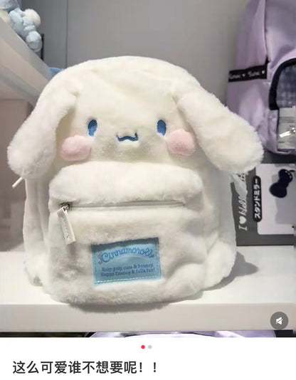 Sanrio｜Cinnamoroll Plump Cheeks Face-shaped Fluffy Backpack｜29×15×26cm approx.