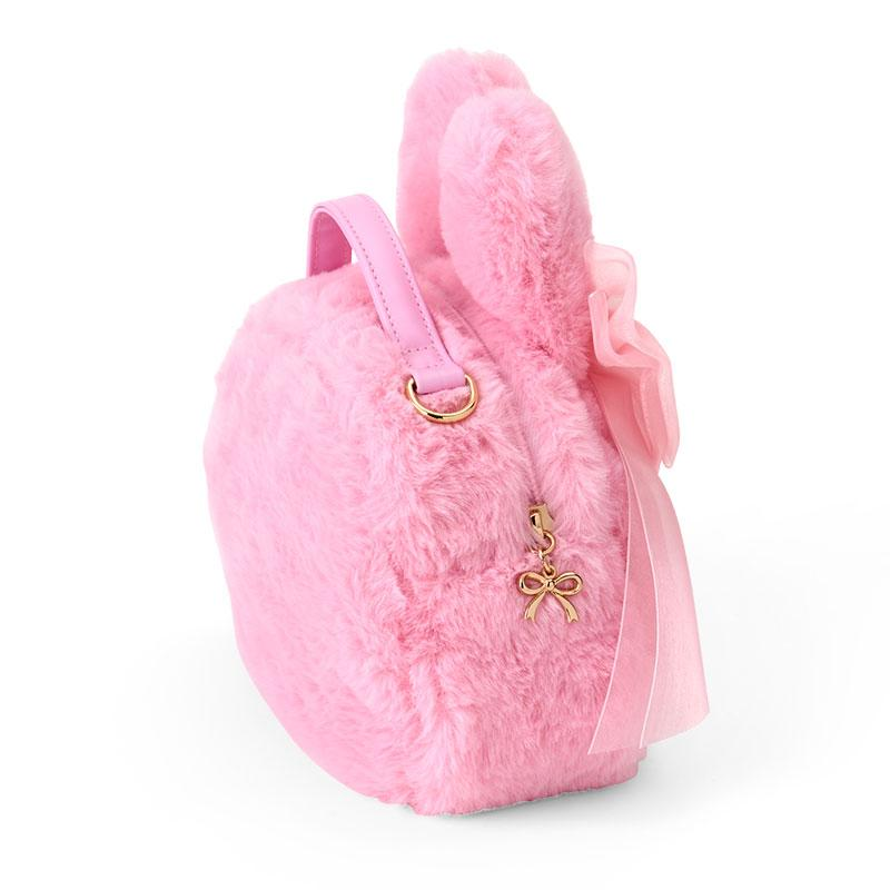 Sanrio三丽鸥｜My Melody Birthday 50th Anniversary Princess Ribbon Shoulder Bag美乐蒂50周年生日粉桃甜心系列脸型毛毛茸茸斜挎包/链条包/蝴蝶结钥匙扣｜约幅22×奥行11×高さ20cm