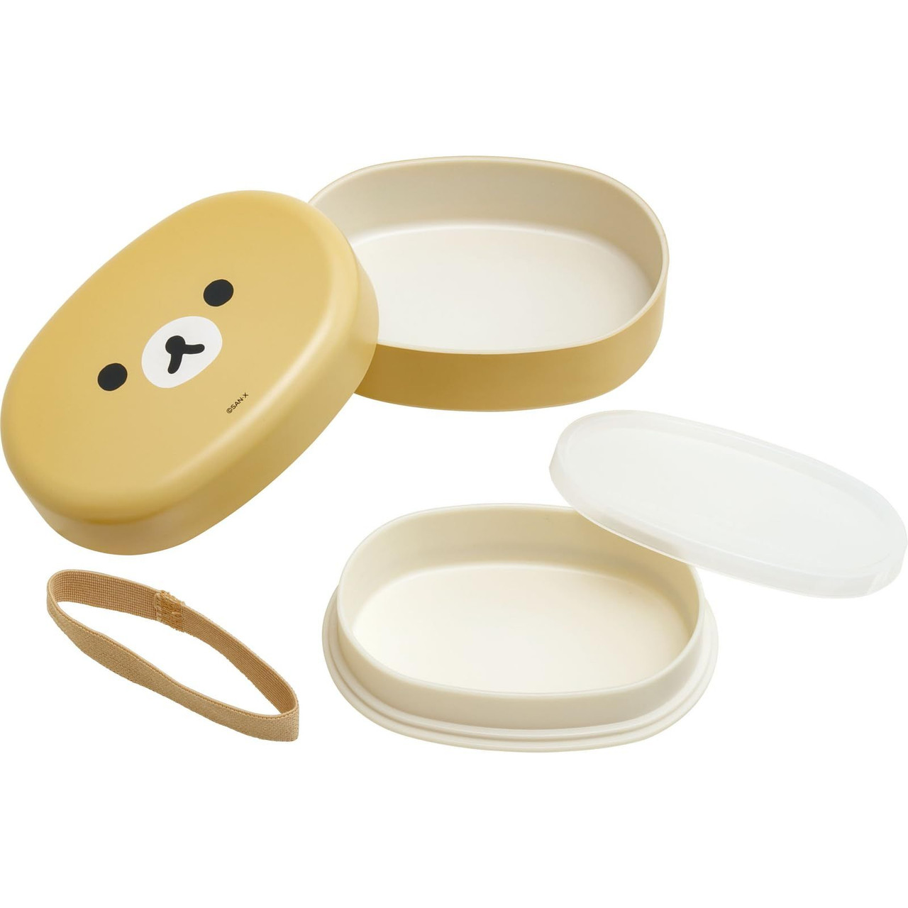 Rilakkuma轻松熊｜ San-X 2 Tier Lunch Box /Basic Rilakkuma Favorite Things最喜欢的东西系列脸型双层便当盒/饭盒/午餐盒｜约95×140×65mm