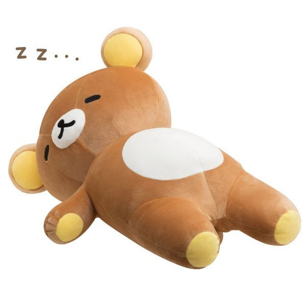 Rilakkuma轻松熊｜Fluffy BIG Cushion Plush Pillow Soft Hug Kawaii Sleeping San-x超柔软安抚睡觉毛绒玩偶公仔/抱枕靠垫｜约350×550×240 mm