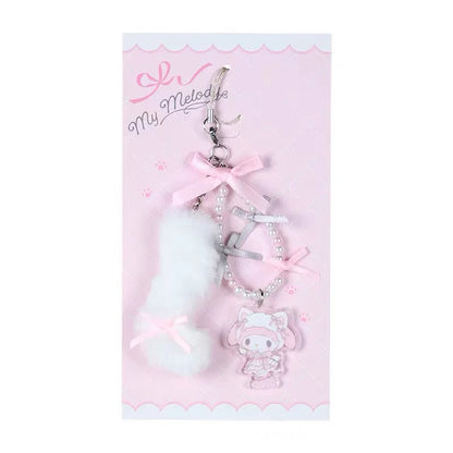 Sanrio｜White Cat Ballerina Keychain/Keyring｜1.2 x 9.9 x 18.4cm approx.
