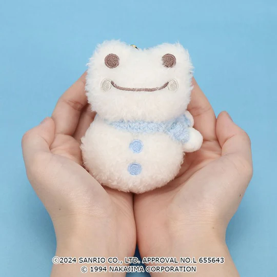 Sanrio｜Pickles the Frog Snowman Mascot Holder /Plush Keychain｜8.5×6×4.5cm approx.