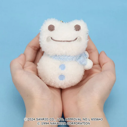 Sanrio｜Pickles the Frog Snowman Mascot Holder /Plush Keychain｜8.5×6×4.5cm approx.