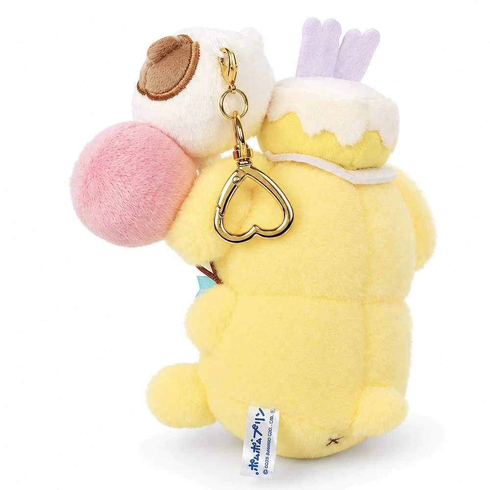 Sanrio｜Pompompurin 30th Anniversary Fair Mascot Holder /Plush Keychain｜H13.5 x W13.5 x D9cm approx.