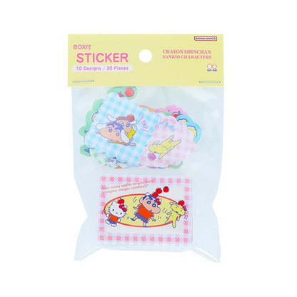 Crayon shin-chan｜Sanrio × Crayon Shinchan Boxed Flake Sticker｜20 sheets
