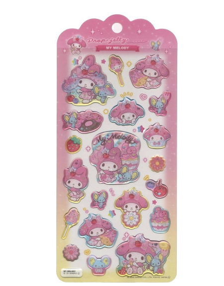 Sanrio｜Characters Drop Jelly Stickers｜200 x 95 mm approx.