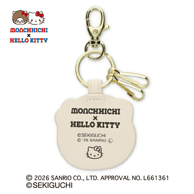 Monchhichi｜Sanrio Hello Kitty Monchhichi x Hello Kitty Sagara Embroidery Keychain｜5.5cm x 5.9cm x 1.5cm approx.