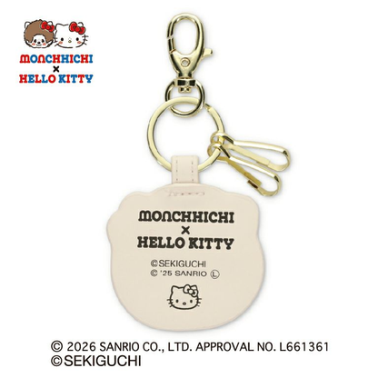 Monchhichi｜Sanrio Hello Kitty Monchhichi x Hello Kitty Sagara Embroidery Keychain｜5.5cm x 5.9cm x 1.5cm approx.