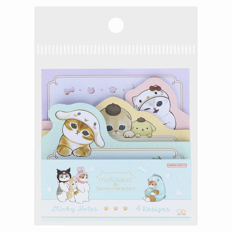Mofusand｜Sanrio Characters Die-Cut Block Sticky Notes｜60 sheets