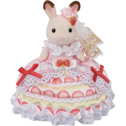 SylvanianFamilies｜Happy Birthday Flare Strawberry Cake Dress-Chocolate Rabbit