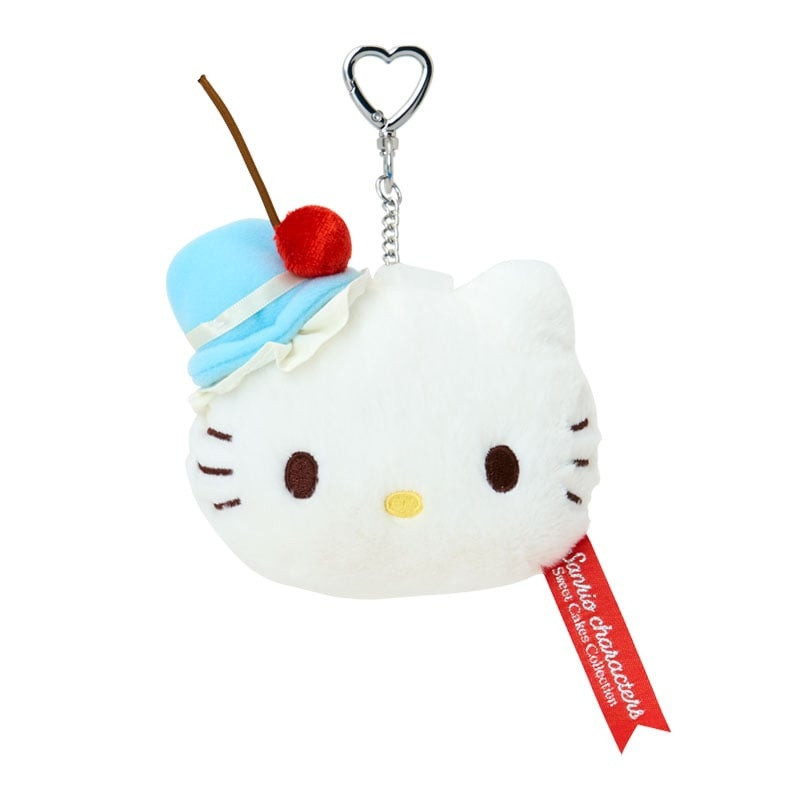 Sanrio｜Sweet Cakes Sky Blue Cherry Collection Plush Carabiner Pouch｜19×5.5×8cm approx.