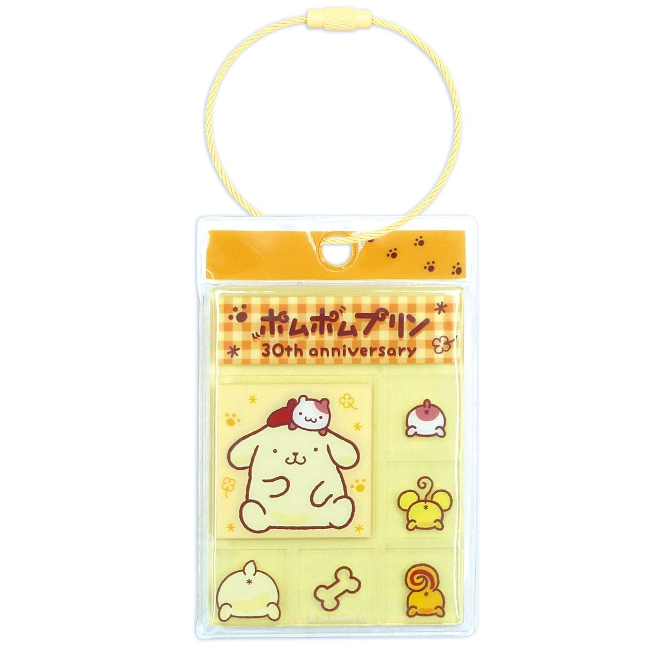 Sanrio｜Pompompurin 30th Anniversary Tile Keychain｜W5.8 x H13.2 x D0.5cm Approx.