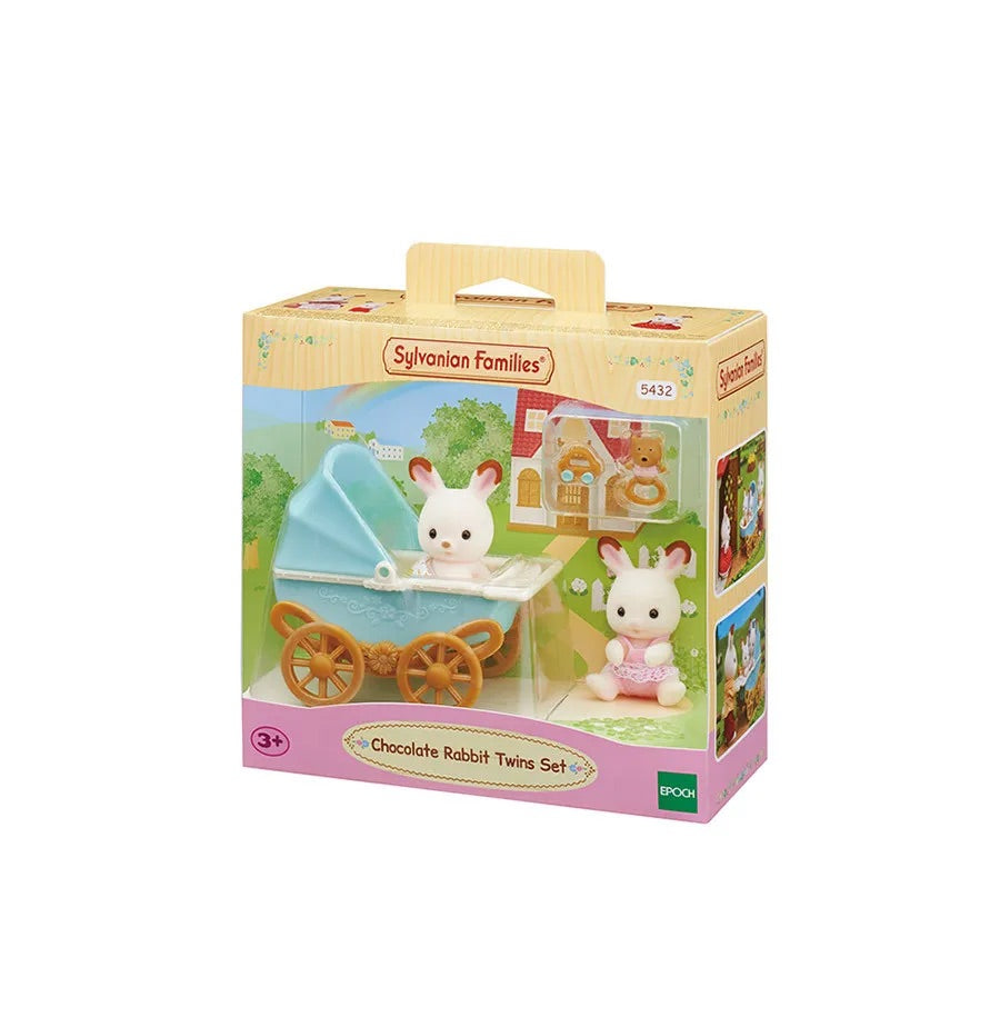 SylvanianFamilies森贝儿家族｜Chocolate Rabbit Twins Set巧克力兔双胞胎婴儿车系列/套组/玩具/过家家5432