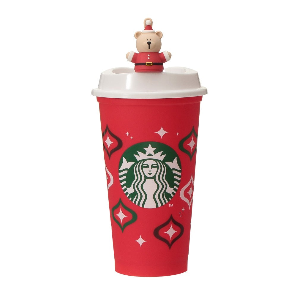 Starbucks日本星巴克｜圣诞小熊扣耐热环保杯?星巴克熊杯扣组合｜473ml