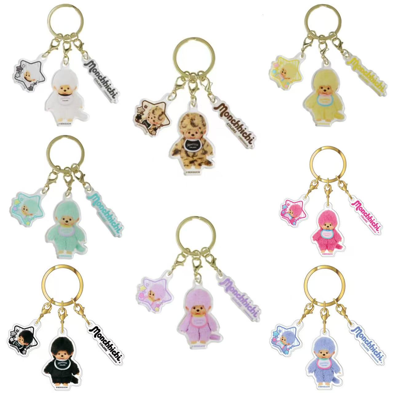 Monchhichi｜Acrylic Keychain 3 Charm｜33×52×3mm approx.