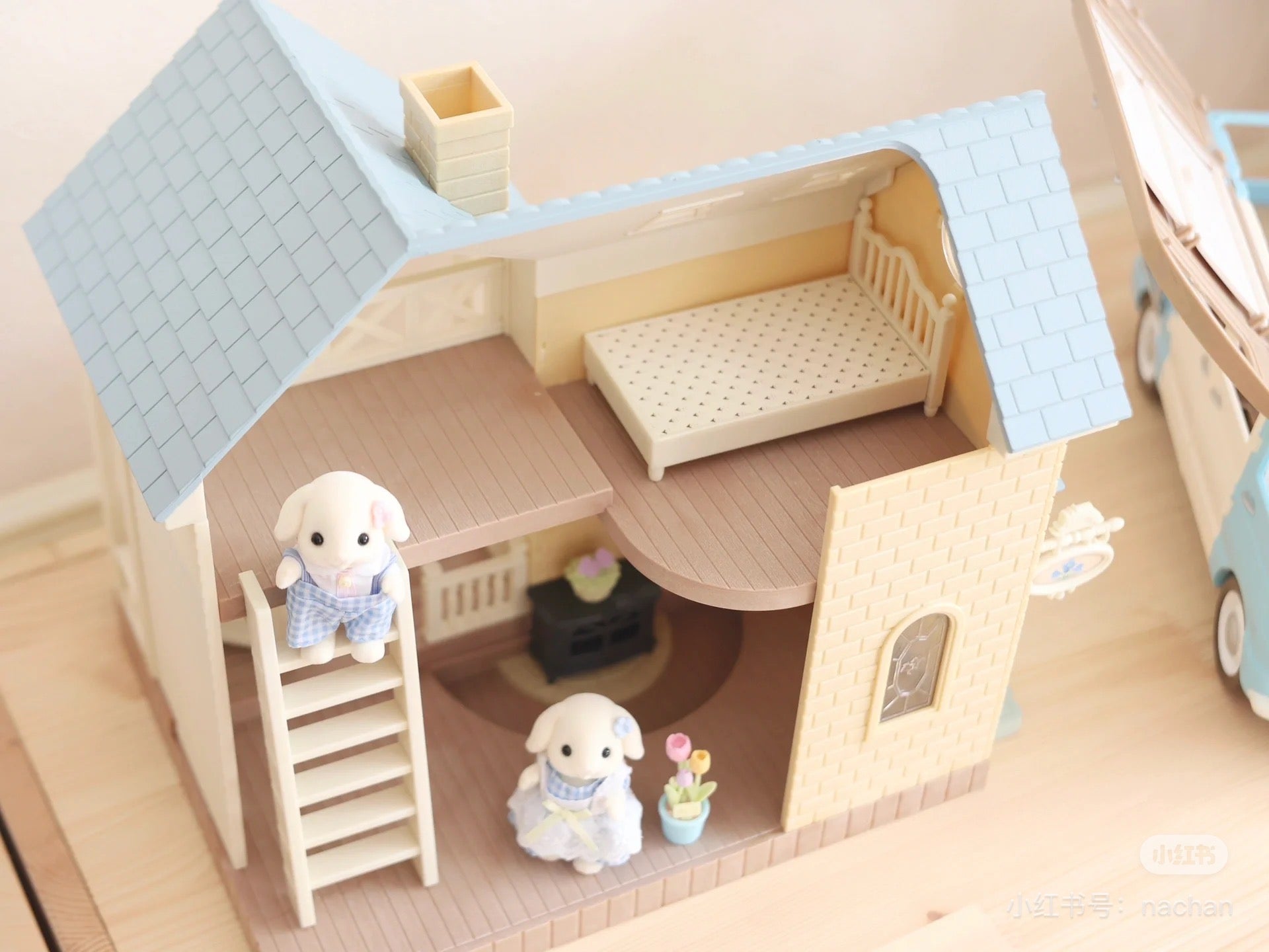 【限时折扣】SylvanianFamilies森贝儿家族｜Bluebell Cottage Gift Set-Milk Rabbit风信子别墅+牛奶兔站宝套组/玩具/过家家5671