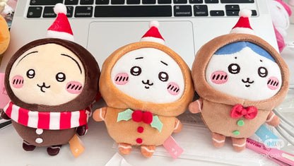 Chiikawa 吉伊卡哇｜Plush Keychain 2024圣诞限定姜饼人系列毛绒挂件/包挂｜约H140 x W90 x D55mm
