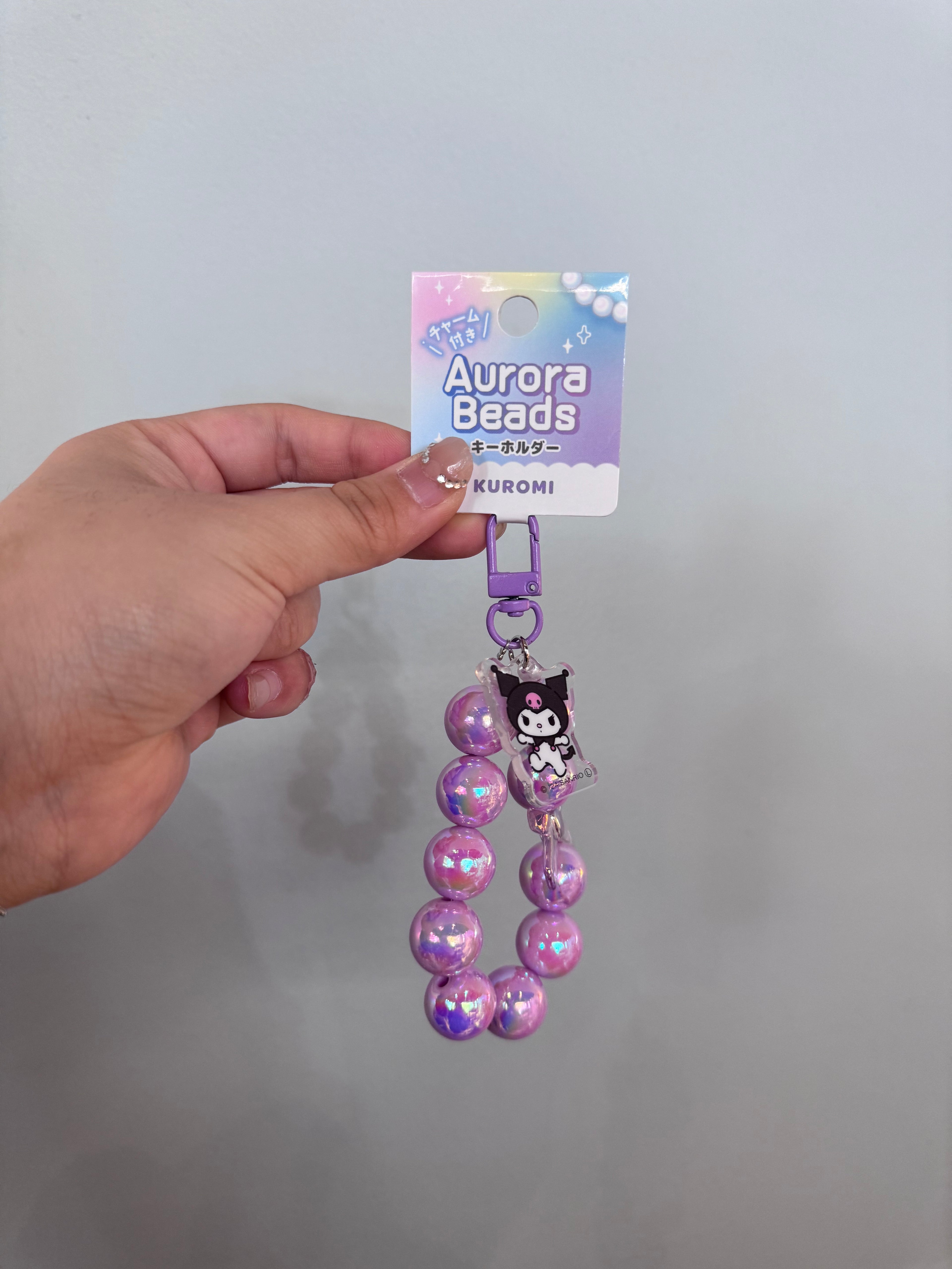 Sanrio三丽鸥｜Aurora Beads Acrylic Charm Keychain ｜ W55 x H165 x D15mm approx.