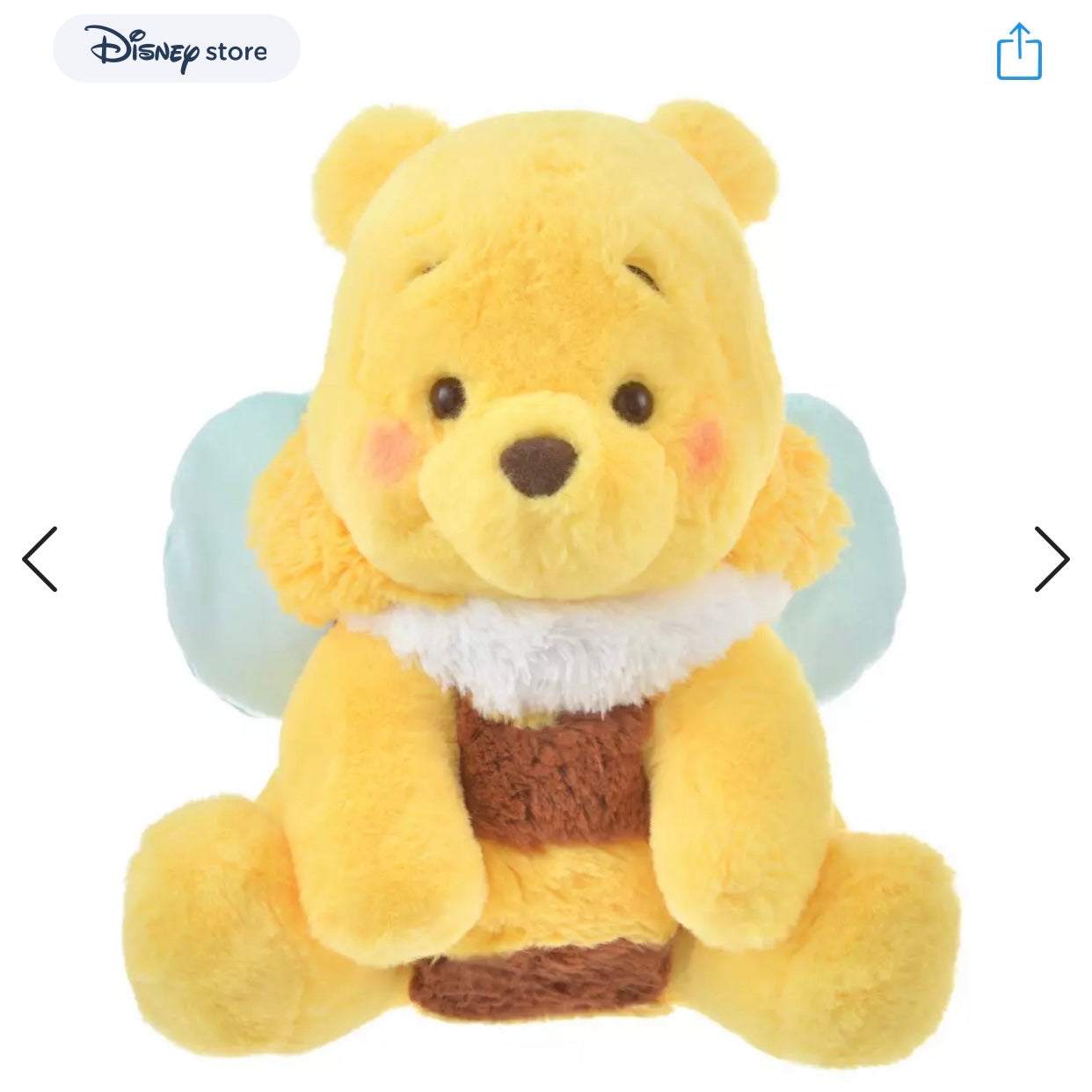 Disney｜Winnie the pooh小熊维尼2023蜜蜂日限定M号毛绒公仔玩偶/可脱帽｜高さ約35×幅30×奥行き22(cm)