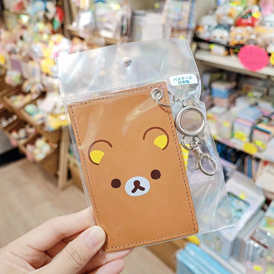 Rilakkuma轻松熊｜皮质感角色大头多功能卡包｜约	7×11cm