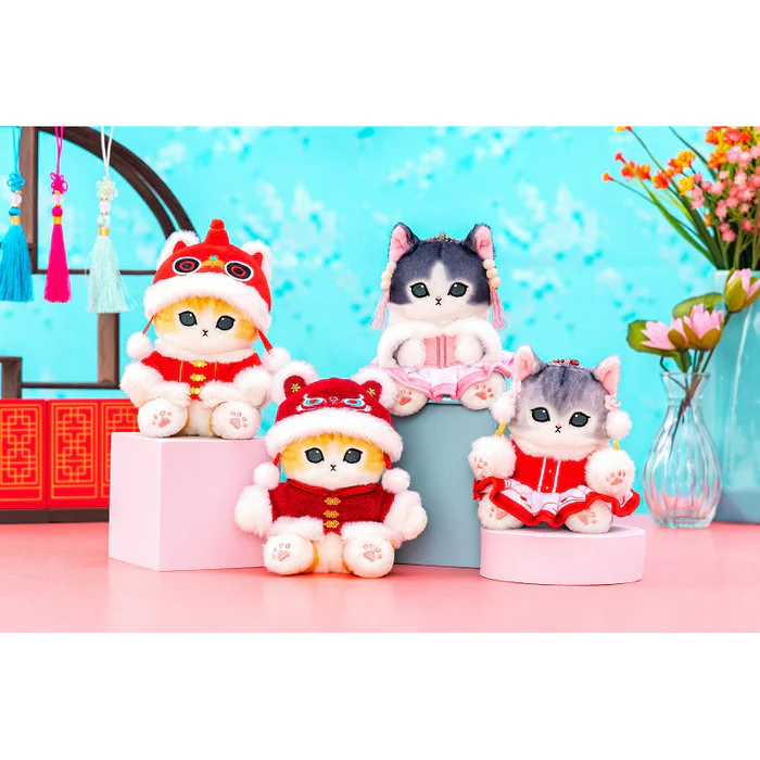 【limit 1】Mofusand｜Chainya Clothing Nyan Mascot鲨鱼猫中国新年限定吉祥服装坐姿毛绒玩偶挂件/包挂｜约H135 x W120 x D100mm
