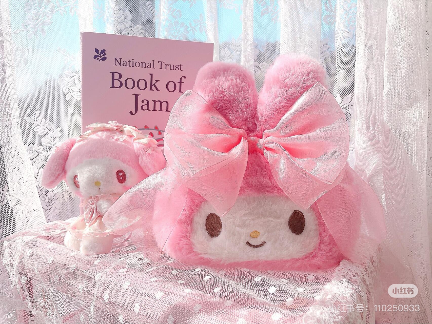 Sanrio三丽鸥｜My Melody Birthday 50th Anniversary Princess Ribbon Shoulder Bag美乐蒂50周年生日粉桃甜心系列脸型毛毛茸茸斜挎包/链条包/蝴蝶结钥匙扣｜约幅22×奥行11×高さ20cm
