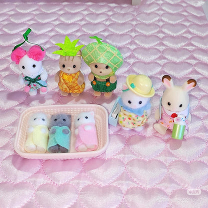 【还有补货，限购1】SylvanianFamilies森贝儿家族｜MELON CHERRY PINEAPPLE BABY TRIO FAN CLOUB CALICO CRITTERS 水果宝宝三重奏套盒/哈蜜瓜菠萝樱桃