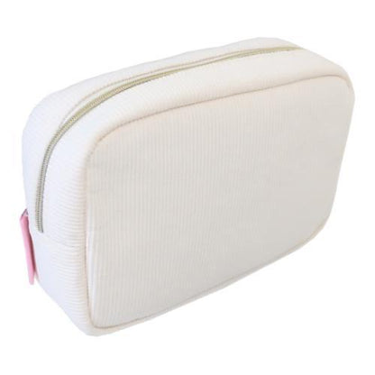 Opanchu usagi｜内裤兔白色灯芯绒化妆包/收纳包/内衬也可爱｜约 175x120x60mm