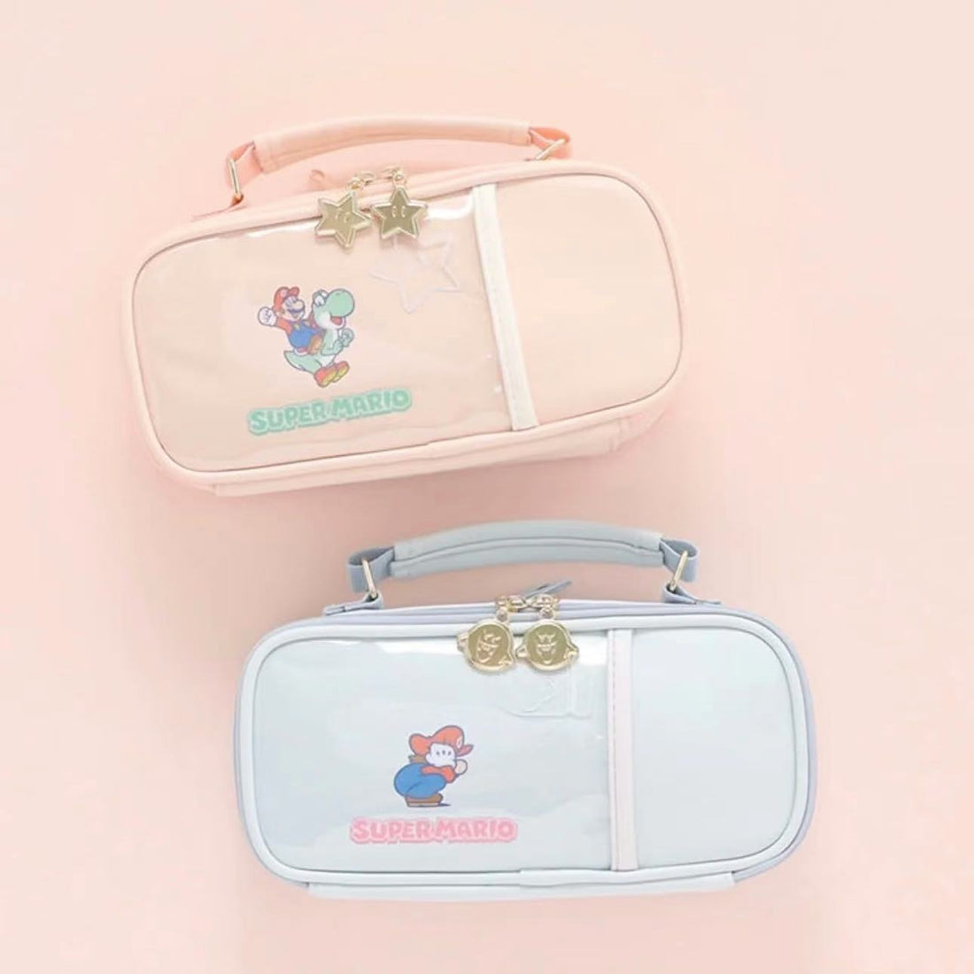 Nintendo｜Super Mario Brothers Round Zipper Pen Pouch Pencil Case｜200×120×50mm approx.