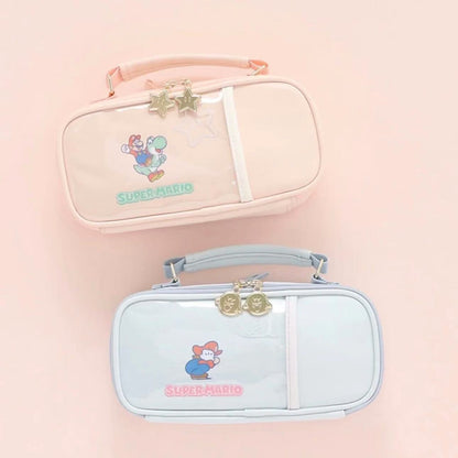 Nintendo｜Super Mario Brothers Round Zipper Pen Pouch Pencil Case｜200×120×50mm approx.