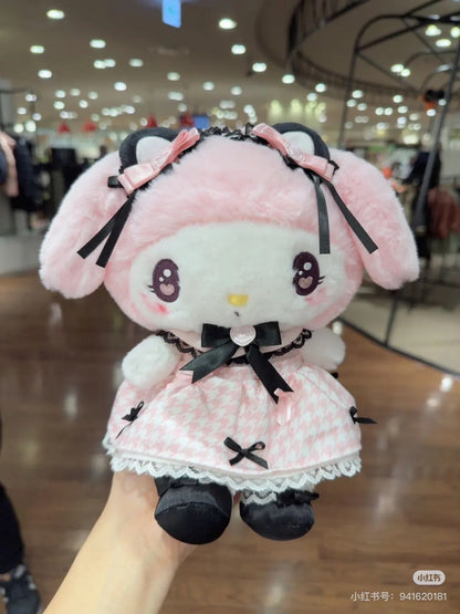 Sanrio三丽鸥｜ Dream Ribbon Plush Toy梦幻蕾丝蝴蝶结千鸟格女仆地雷系毛绒玩偶/公仔｜约 W17.5×D14×H24cm