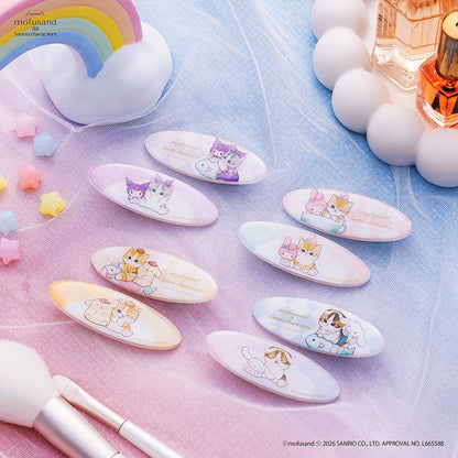 Mofusand｜ Sanrio Characters Oval Hair Clip Set｜H26×W71mm approx.