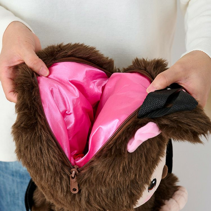 Monchhichi｜Plush Backpack - Monchhichi-chan Girl｜H32×W22×D34cm approx.