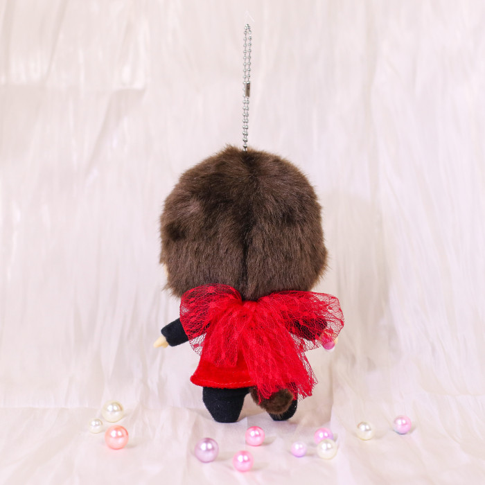 Monchhichi｜Big face Red dress Mascot Holder /Plush Keychain｜H9cm approx.