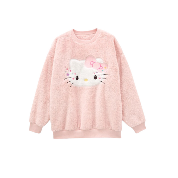 Sanrio三丽鸥｜avail联名 Hello Kitty凯蒂猫粉色超舒服毛茸茸睡衣