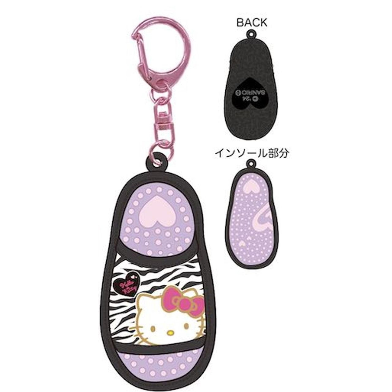 Hello Kitty凯蒂猫｜Mini Sandal Key Holder Zebra/Gogo Gal Collection怀旧复古辣妹系列凉鞋拖鞋造型可爱角色钥匙扣挂件/包挂｜约H67 x W32 x D15 mm
