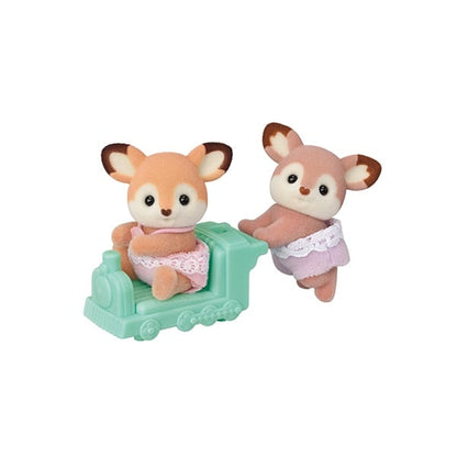 SylvanianFamilies森贝儿家族｜ Deer Babies Twins Calico Critters梅花鹿双胞胎宝宝推车套组/玩具/过家家