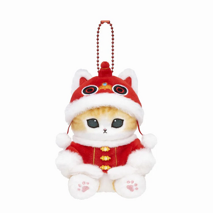 【limit 1】Mofusand｜Chainya Clothing Nyan Mascot鲨鱼猫中国新年限定吉祥服装坐姿毛绒玩偶挂件/包挂｜约H135 x W120 x D100mm