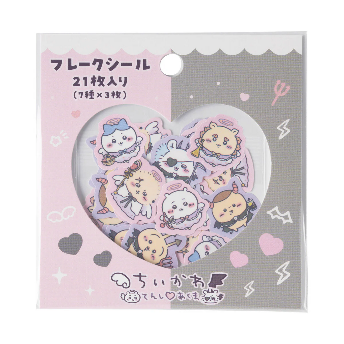 chiikawa｜Angel♡Demon Flake Sticker｜21 piece