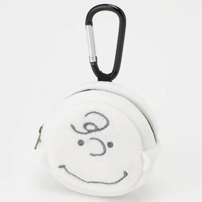 Snoopy史努比｜冬日白色系列圆形大头零钱包｜约幅8.5cm/奥行4cm/高さ8cm