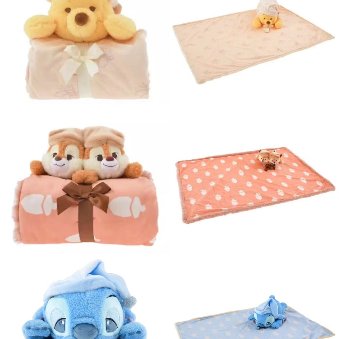 Disney｜毛茸茸角色公仔盖毯/可拆分成玩偶?毯子｜高約 70 x 寬 100cm
