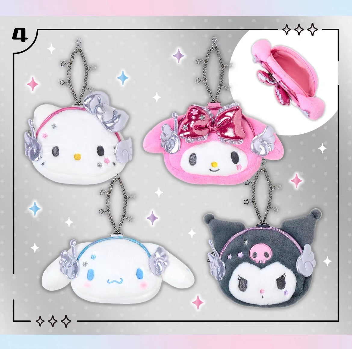 Sanrio｜Tokimeki Planet Face-shaped Pouch｜13×2.5×9cm approx.