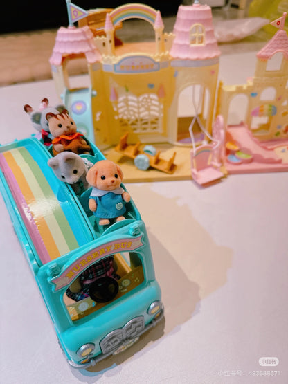 【限时折扣】SylvanianFamilies森贝儿家族｜Baby Castle Nursery gift set-Milk Rabbit-Poodle Baby Milo彩虹城堡幼儿园+牛奶兔+贵宾犬宝宝套组/玩具/过家家5670